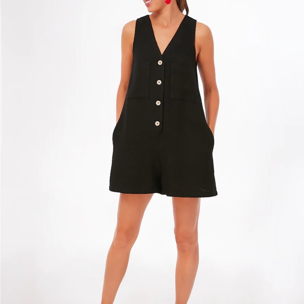 Tuckernuck Black Textured Myla Romper